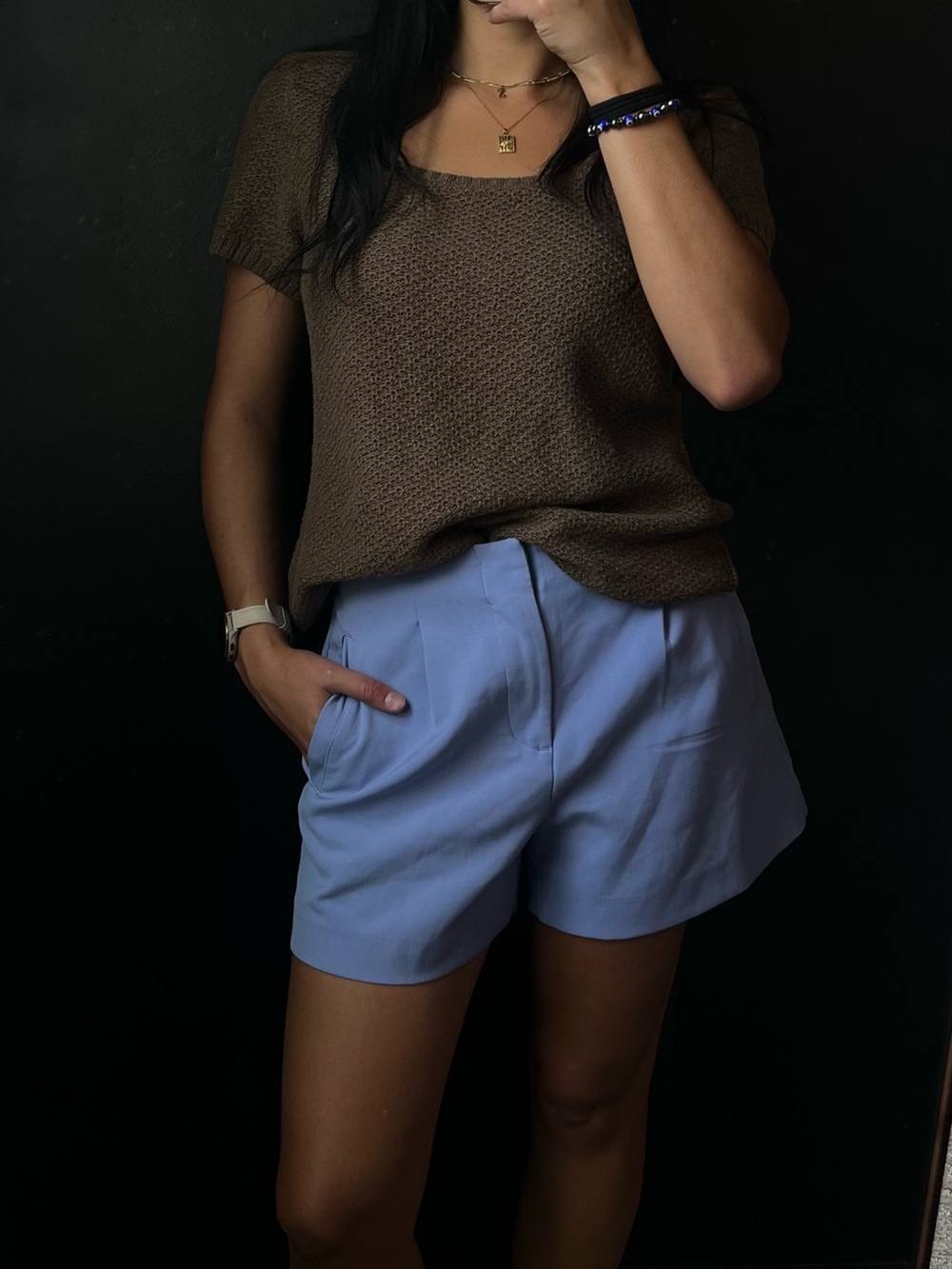 a new day Lavender High-Rise Pleated Women’s Shorts